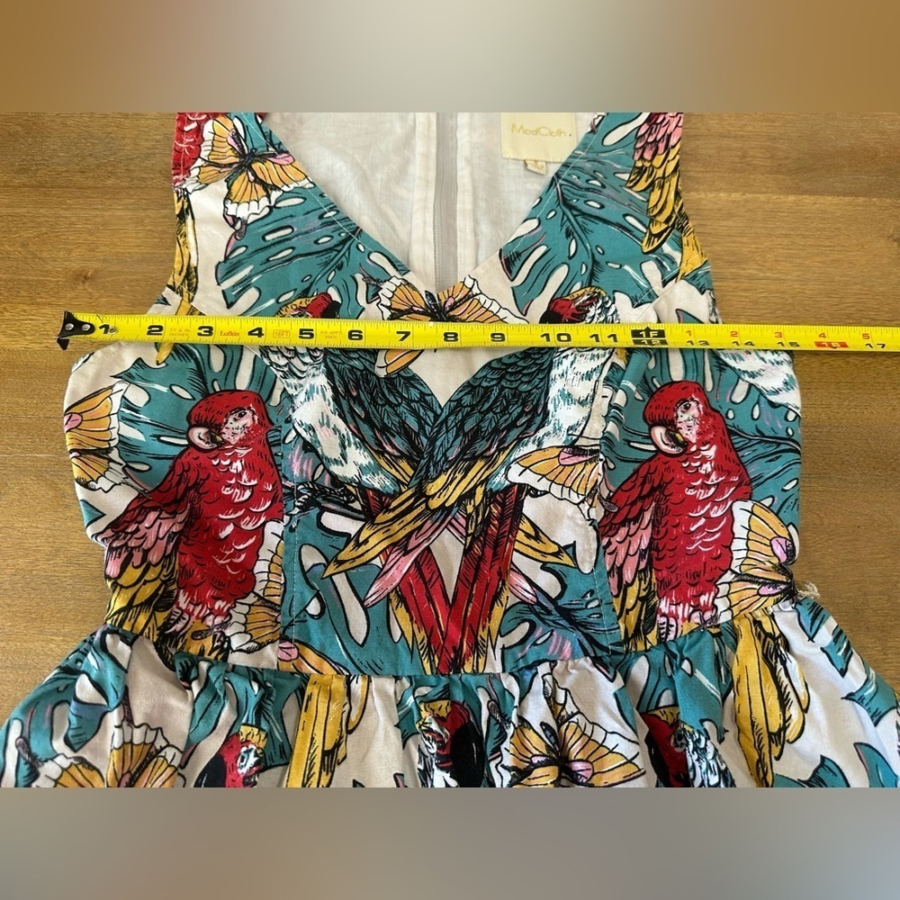 ModCloth Women’s Tropical Print Dress Small 100% Cotton - Picture 5 of 9